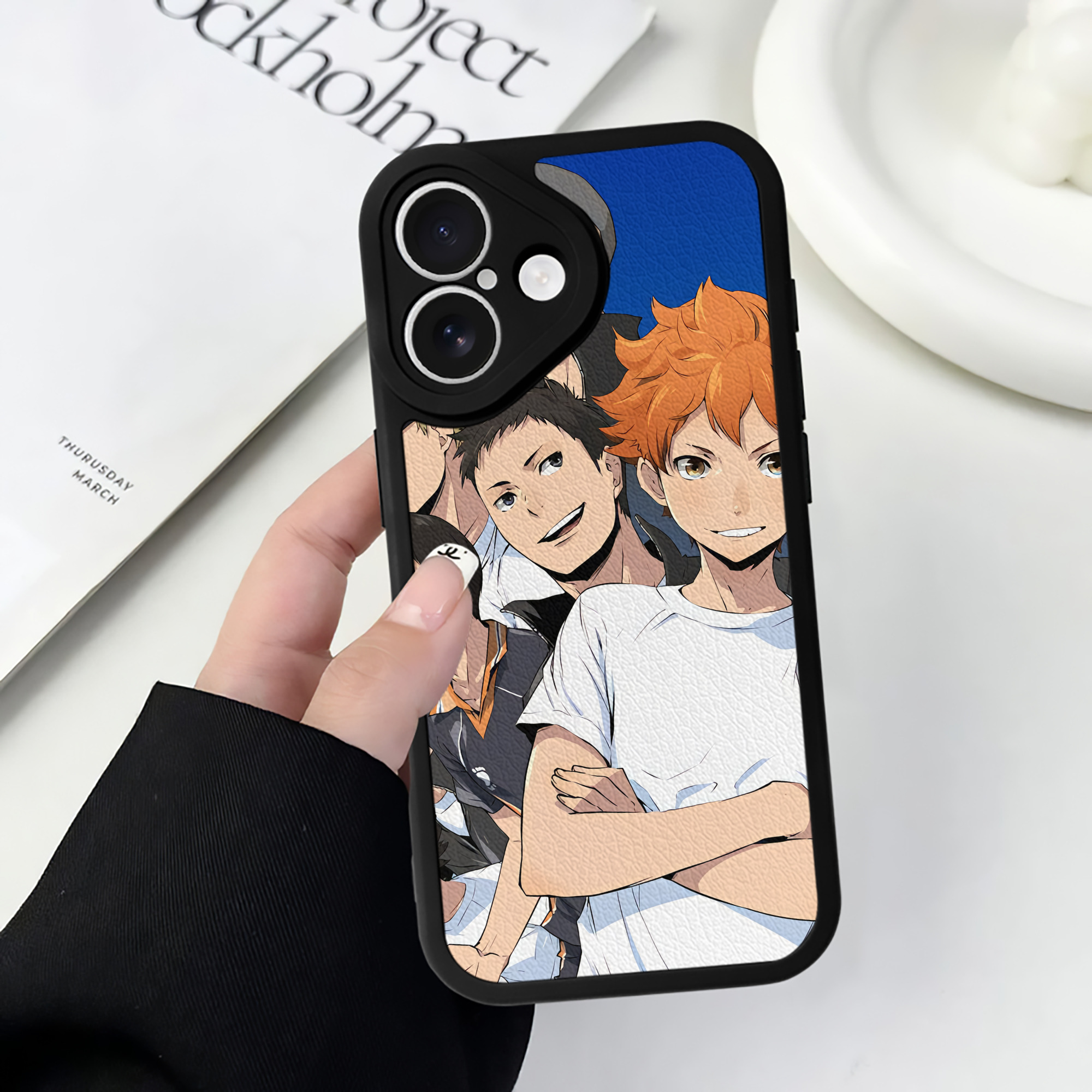 （画像用） ハイキュー!! Haikyu!! 【iPhone 16シリーズ対応】シリコンスマホケース（レザー調） 材質：シリコン